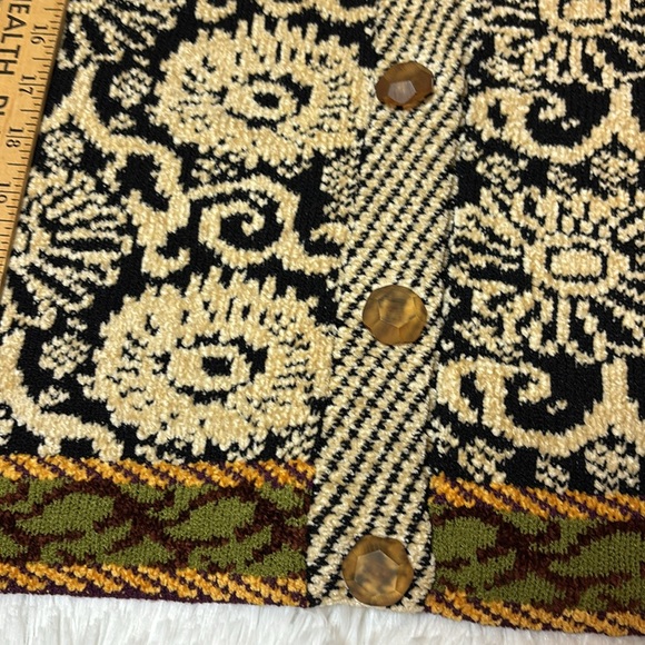 VINTAGE DIA CHENILLE, CARDIGAN SWEATER Abstract Floral Print Size Large - Picture 6 of 11